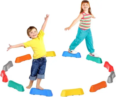 Productafbeelding van 12 Stuks voor Kinderen - Bevordert de Evenwichtscoördinatie voor Binnen en Buiten - Stapelstenen - Rivierstenen - Balanceren