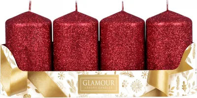 Obrázek produktu pro Nohel Garden Svíčka adventní glitrovaná d5x8cm 4ks