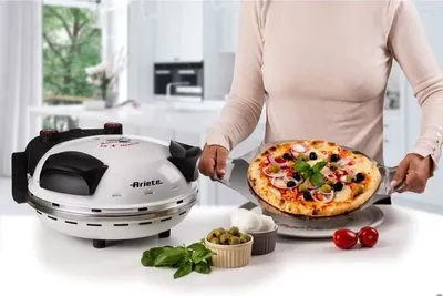 Image de Four à Pizza Électrique ARIETE 918, Blanc, Pierre Réfractaire 33cm, 1200W, Température Max 400°C