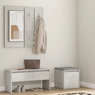 Image de Ensemble vestiaire design gris béton - Bancs 2025 Nouveau2151844 2parcel