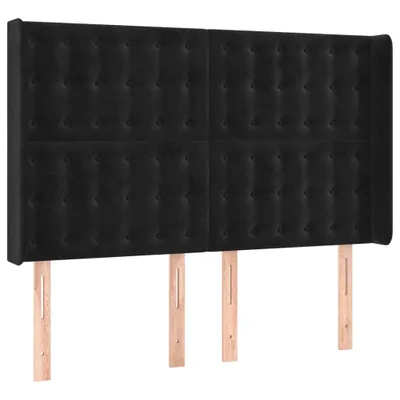 Produktbild von vidaXL Kopfteil mit Ohren Schwarz 147x16x118/128 cm Samt