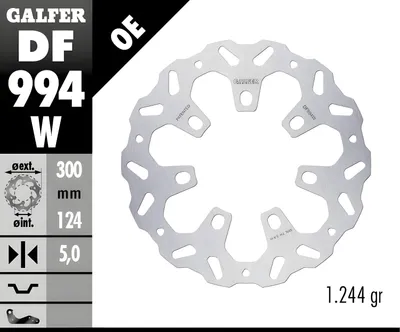 Zdjęcie produktu dla Zestaw tarcz hamulcowych Galfer 2x DF994W WAVE® sztywny przód 300x5mm do Harley Davidson FLTRXSE Road Glide CVO 1923 ccm rok 2021 - 2022