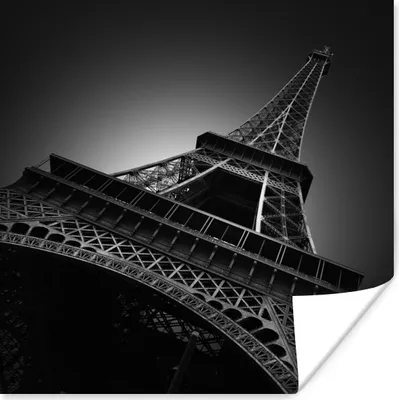 Produktbild von MuchoWow® Poster Der Eiffelturm in Schwarz und Weiß 75x75 cm - Wand Dekoration