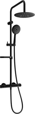 Produktbild von Mexen KX67 Aufputz-Duschset mit Regenbrause und Thermostatarmatur, schwarz - 771506791-70