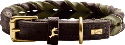 Produktbild von Hunter Halsband Solid Education Duo dunkelbraun/oliv