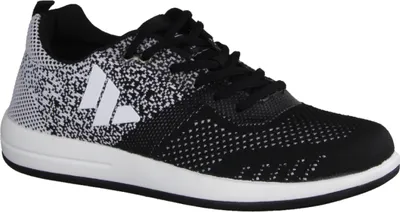 Produktbild von Wellbe Grenada Herren-Sneaker, Black/White, Textil, Wechselfußbett - Herrenschuhe Sneaker / Schnürschuh, Schwarz, textil (strickmesh, leicht wasserabweisend)