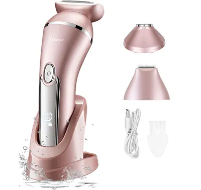 Produktbild von HATTEKER 3-in-1-Epilierer, Gesichts-Trimmer, Bikini-Trimmer, Damenrasierer, 100 % wasserdicht, rosa