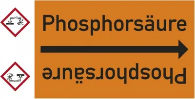 Produktbild von Dreifke® Rohrleitungsband Phosphorsäure, DIN 2403, ab Ø 15mm, orange/schwarz,...