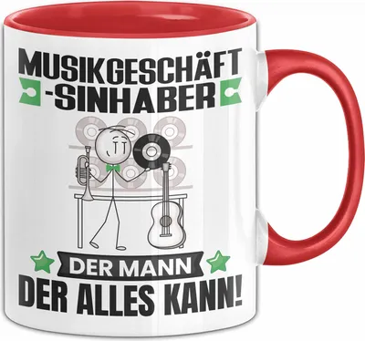 Produktbild von Musikgeschäftsinhaber Tasse Geschenk für Musikgeschäftsinhaber Der Mann Der Alles Kann Geschenkidee zum Geburtstag (Rot)