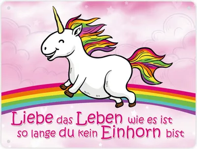 Produktbild von Metallschild XL mit Spruch: Einhorn - Sei du selbst Schild Blechschild