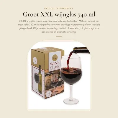 Obrázek produktu pro SPHProdukty - Velké skleněné víno Xxl - 740 ml - pro milovníky vína