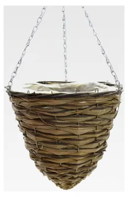 Produktbild von Hängender Blumentopf aus Rattan - Blumentopf für Hängepflanzen - Blumenampel Halterung 30 x 30 x 33 cm