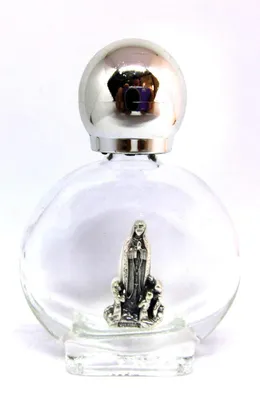 Glazen fles Madonna van Fatima, 10 ml, zilveren stop, für Weihwasser