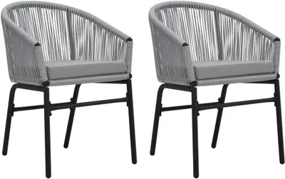 Produktbild von 2 Gartenstühle aus PE-Rattan in Anthrazit – Gartenmöbel und Gartensitzmöbel