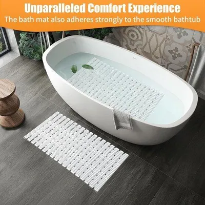 Image de Tapis de douche antidérapant 90 x 40 cm, lavable en machine, noir