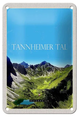 Produktbild von Blechschild Reise 12x18cm Tannheimer Tal Österreich Berge Natur Schild