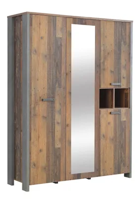 Produktbild von Kleiderschrank Clif in Old Used Wood Shabby 4-türig 156 x 205 cm Jugendzimmer