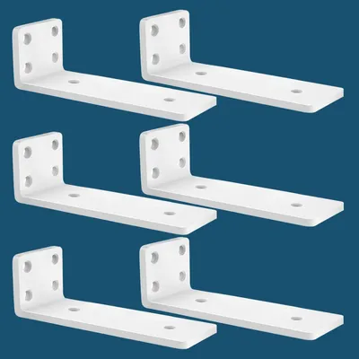 Image de Support mural invisible, robuste, en métal, de couleur blanche, 20 cm, lot de 6