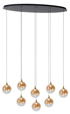 Immagine prodotto di Lampada a sospensione a LED - 8×3,9W - 2700K - Dimmerabile - 230V - Vetro ambrato - Altezza regolabile