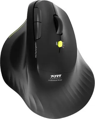 Image de Souris sans fil Bluetooth 2.4 GHz, PORT Designs 910200 ERGO, Rechargeable, Silencieuse, Noir