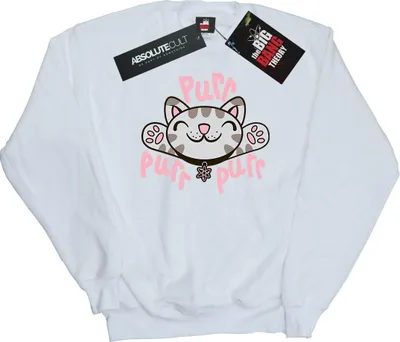 Imagen del producto de Sudadera para hombre de la serie "The Big Bang Theory" con el diseño "Soft Kitty Purr", modelo BI10549 (talla S), color blanco