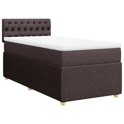 Produktbild von Boxspringbett mit Matratze Dunkelbraun 100x200 cm Stoff