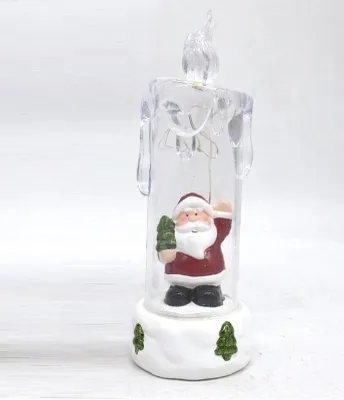 Productafbeelding van LED kaars met 4 leds - kerstman - 19 x 6 cm