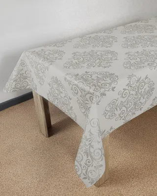 Produktbild von Wachstuchtischdecke 140x100 cm - Ornament Hell - Wachstischdecke mit wasserabweisender und lebensmittelecht PVC-Beschichtung - Outdoor-Tischdecken für Garten und Küche - Tischdecke wetterfest