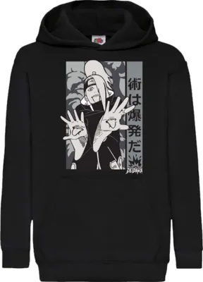 Obrázek produktu pro Dětská Mikina S Kapucí Japan Manga Comics Anime Naruto Deidara Var-035, 9-11 Jahr - 140 / Černá