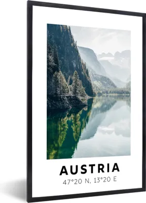 Produktbild von MuchoWow® Gerahmtes Poster Österreich - Alpen - Wasser - Berg 20x30 cm - Poster mit Schwarzem Bilderrahmen Wandposter Rahmen Foto Bilder - Drucken - Bilder Poster im Rahmen