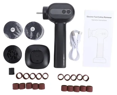 Immagine prodotto di Levigatrice elettrica per piedi, 2-in-1, con 6 velocità, ricaricabile, per rimuovere calli e pelle morta, dotata di display LED, con mole abrasive grossa e fine