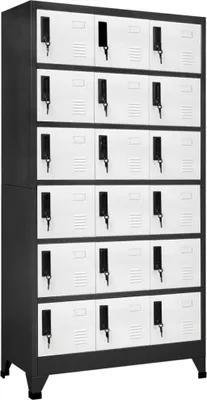 Produktbild von Schließfachschrank Anthrazit und Weiß 90x40x180 cm Stahl