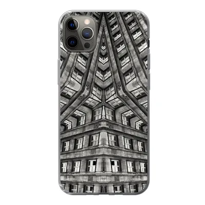 Produktbild von MuchoWow® Handyhülle Schutzhülle Hülle für iPhone 13 Pro Max Kunst - Schwarz - Weiß - Psychedelisch Silikon Softcase Handy Hülle - Mobiltelefon