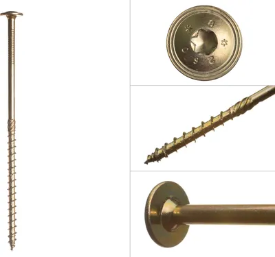 Produktbild von Tellerkopfschrauben gelb verzinkt 6,0 x 200 mm Torx - Schachtel 50 Stück