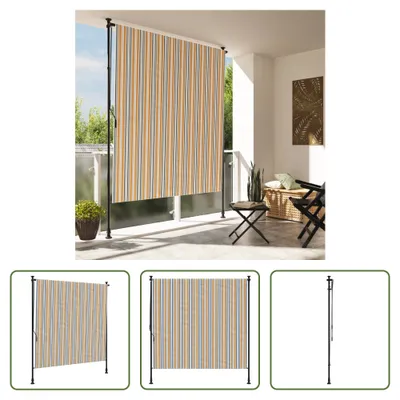 Produktbild von The Living Store Außenrollo Gelb und Weiß 200x270 cm Stoff und Stahl