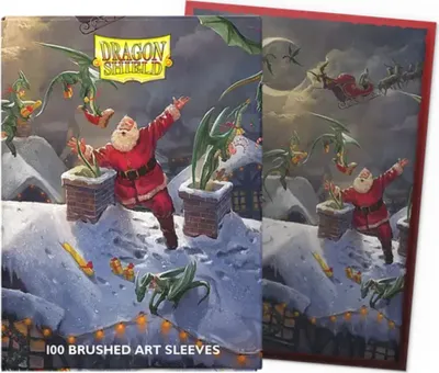 Produktbild von Dragon Shield Brushed Art Sleeves - Christmas Dragon 2023 (100 Sleeves)