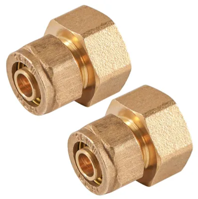 Productafbeelding van 2 stuks 16 mm x 3/4 inch IG klemschroefverbinding van messing voor
