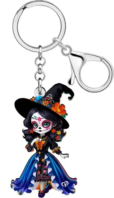 Imagen del producto de Llavero con forma de muñeco vudú, acrílico, 7 cm, ideal para Halloween