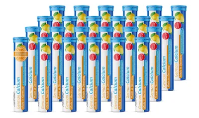 Immagine prodotto di German Calcium Compresse Effervescenti 24x20 pz. Gusto limone - 500 mg di calcio senza zucchero - T&D Pharma - Germany