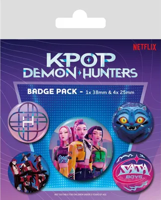 Obrázok produktu pre K-Pop Demon Hunters – odznak (balenie po 5 ks) PM13134 (jednotná veľkosť) (farebný)