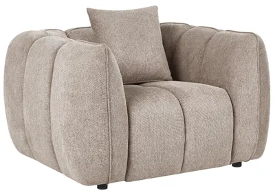 Produktbild von BELIANI Sessel Taupe Stoff Dick Gepolstert Wasserabweisend mit Dekokissen Stoffsessel Polstersessel Sessel Wohnzimmermöbel