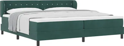 Immagine prodotto di Letto a molle con materasso Verde scuro 200 x 200 cm Velluto