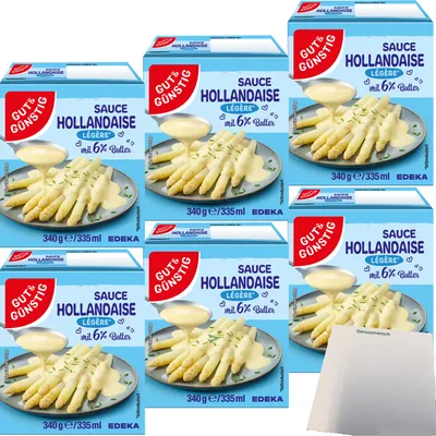 Produktbild von Gut & Günstig Sauce Hollandaise Legere mit 6% Butter 6er Pack (6x335ml Packung) + usy Block
