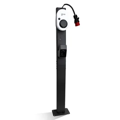 Obrázok produktu pre Stojan na nástenný box pre Fronius Wattpilot a Go-e Gemini Wallbox - Matný čierny kovový montážny stĺpik - Pre 2 nabíjacie stanice - Výška 149 cm