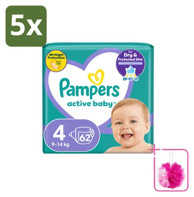 Imagen del producto de 5 pañales Pampers Active Baby, talla 4 (9-14 kg) - Paquete económico - 5 unidades