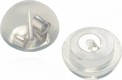 Produktbild von NKlaus Paar Silikon Ohrstopper 375 Weiß Gold 9 Karat Ohrmutter Gegenstecker 14332