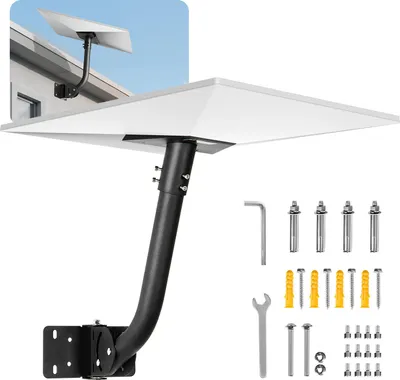 Produktbild von VEVOR Starlink Gen 3 Halterung, Wandhalterung mit verstellbarem Winkel, mit Montagezubehör-Set, robuster Stahladapter, 425 mm Verbindungsrohr für enge Räume, kompatibel mit Gen 3 und V3, Schwarz