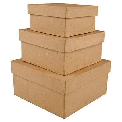 Immagine prodotto di Scatole quadrate con cartapesta, 3...