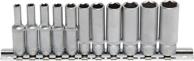 Produktbild von BGS 2221 Steckschlüssel-Einsätze, tief, 6,3 (1/4), 4 -13 mm, 11-tlg.