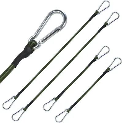 Produktbild von Set mit 4 Gummispannern, 30/60 cm, mit Karabinerhaken, für Fahrräder/Gepäck/Camping – Außenbefestigung